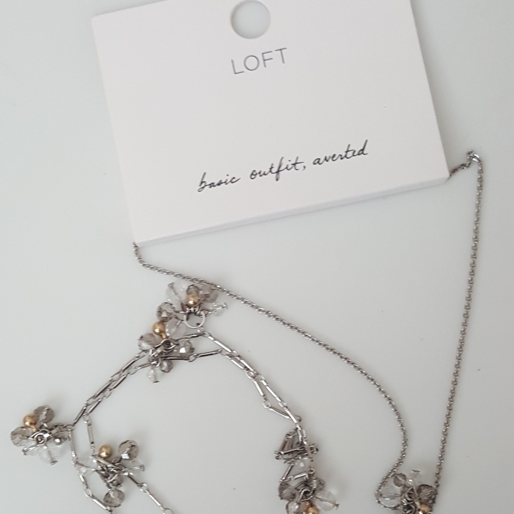 LOFT silver bauble necklace